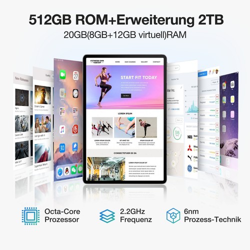 DOOGEE T30 MAX 12.4 Zoll 4K Tablet 20GB+512GB Android 14 10800mAh 50MP Tablet PC - Zdjęcie 3 z 7