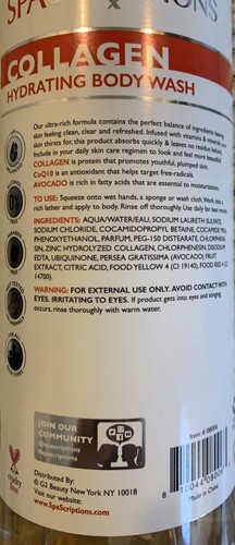 Collagen Hydrating REJUVENATE Body Wash CoQ10 & Avocado BY SPASCRIPTIONS - Picture 5 of 8