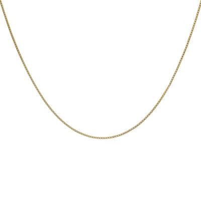 Box Gliederkette Halskette 18K Gelbgold über Sterlingsilber 18'' Made in Italy