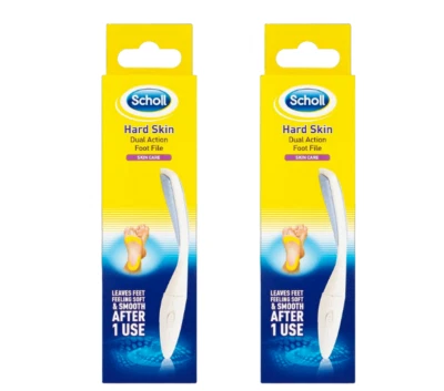 2x Scholl Dual Action Foot File For Hard Skin