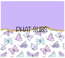 20oz Sublimation Tumbler Wrap Lilac Butterflies Ready To Press Heat Transfer