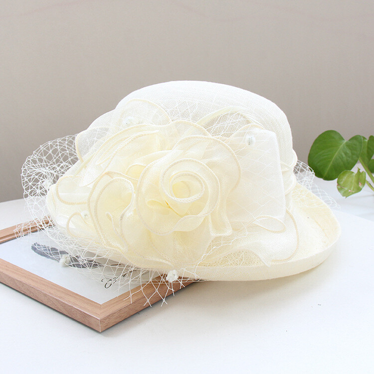 9533 Fascinator Lace Derby Hat Church Sun For Cocktail Party Bridal Derby Church Hats Women main image 2