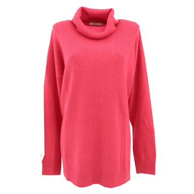  CECIL Damen langarm Pullover Pulli Shirt Rollkragen pink rosa 30949