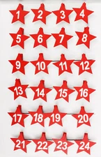 Pinces à linge pour Calendrier de l'Avent Etoile 4,5 cm