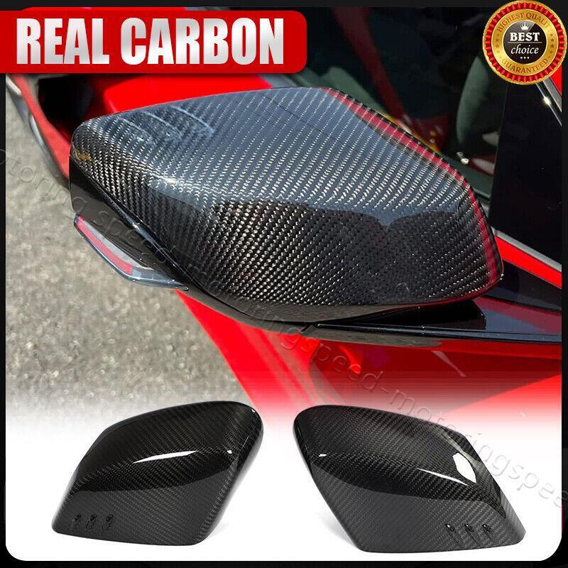DRY Carbon Fiber Side Rearview Mirror Cover Caps For Corvette C8 Z51 Z06 2020-24