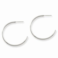 Stainless Steel 33mm Diameter J Hoop Post Earrings on sale Stainless Steel 33mm Diameter J Hoop Post Earrings on sale