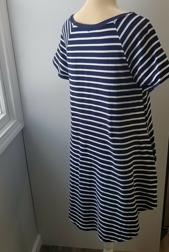 Umgee USA Summer Dress Nautical Size M Medium Navy Blue Striped Short - Picture 6 of 11