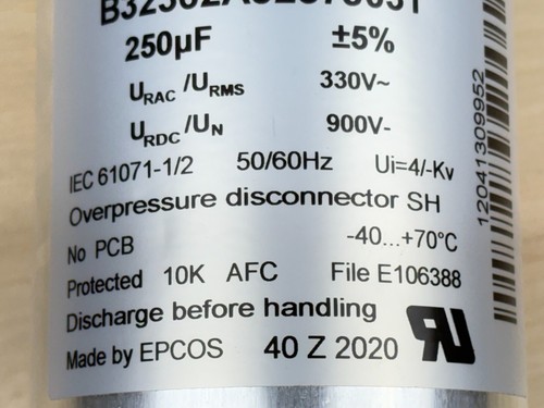 EPCOS B32362A3257J031 Capacitor, 250 uF - Picture 5 of 7