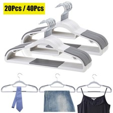Heavy Duty Plastic Hangers 20 40 Pack Non-Slip Clothes Hangers 360  Swivel Hook