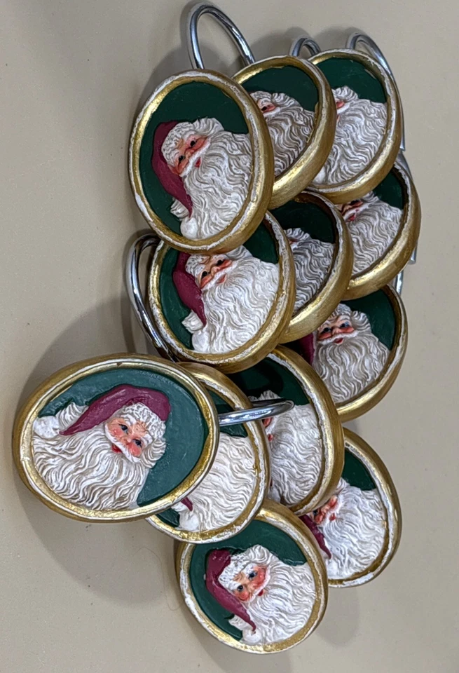 Ganchos para cortina de ducha de Papá Noel anillos decoración de baño de Navidad 12 piezas Foto 2 de 4