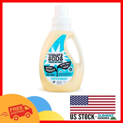 #ad Molly#x27;s Suds Gentle Fabric Softener Vinegar amp; Essential Oils Peppermint 34oz $33.99