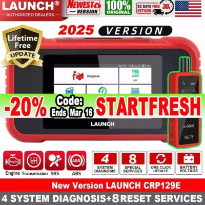 2025 Launch CRP129E OBD2 Scanner Reader Engine ABS SRS TPMS Car Diagnostic Tool