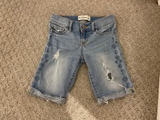 Abercrombie Kids Distressed Bermuda length jean shorts size 10