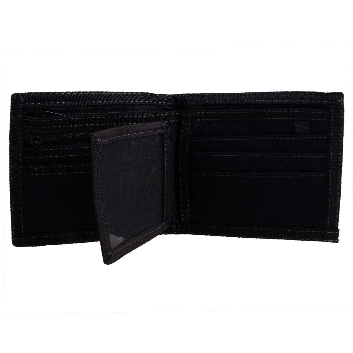 RED X Mens Black Denim Bi-Fold Sports Zip Wallet Cards Coins
