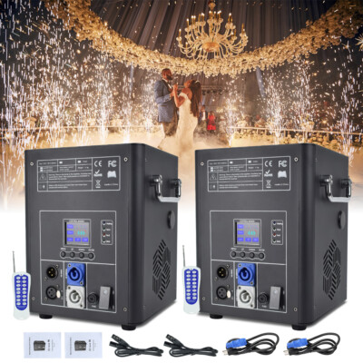 2PCS 750W LCD Screen Cold Spark Machine Stage Effect DMX Firework Party Wedding