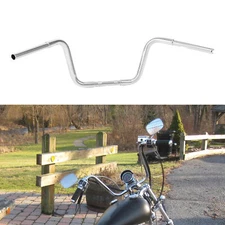 Chrome 10" Rise 1-1/4" Hanger Handlebar Fit For Harley FLST FXST Sportster XL883