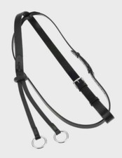 Horze Black Leather Running Martingale - Pony or Full