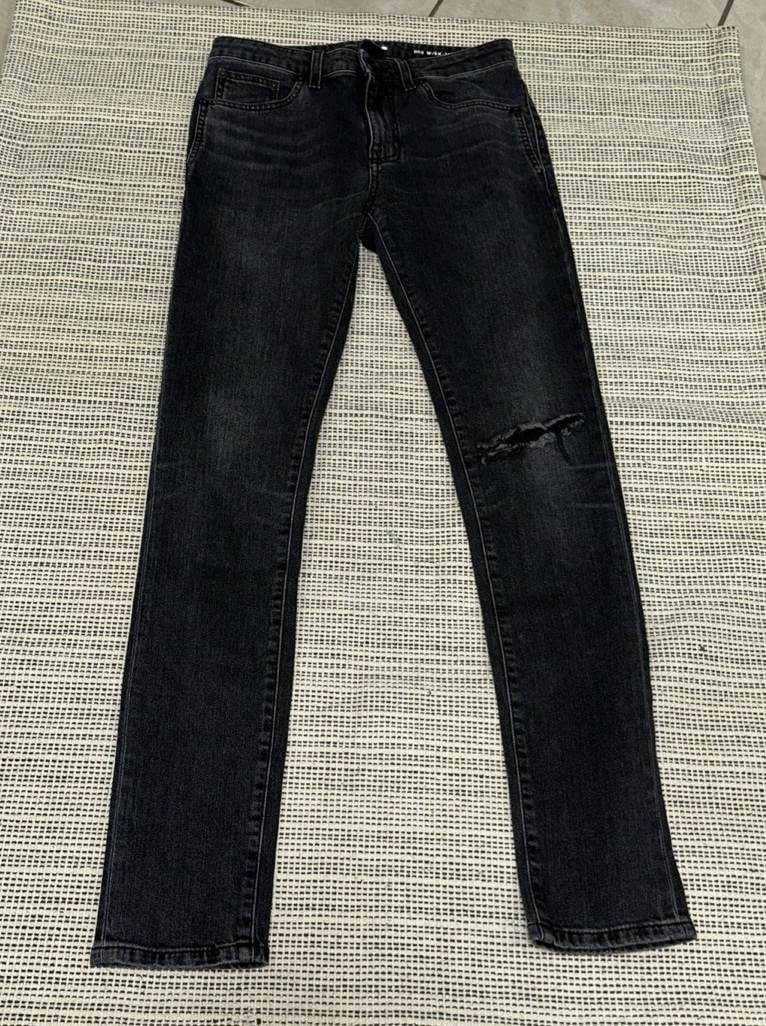 JEANS SAINT LAURENT PARIS D05 W SK MW NERO ELASTICIZZATO DEMIN SKINNY GAMBA TG 27x31
