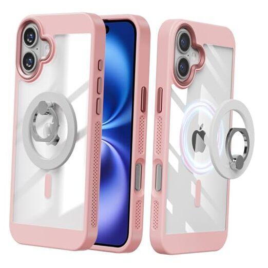 Case for iPhone 16 Phone Case [ Compatible with MagSafe ] Military-Grade Pink