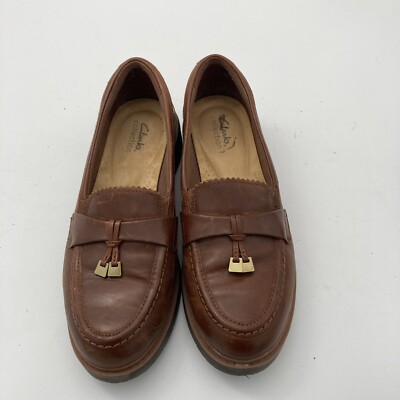 Clarks Collection Women Westlynn Bella Shoes Loafer Brown Tassel Size 10