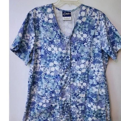 Crest Multicolor Cotton polyester Medical Nurses Uniform Scrub Top Size large