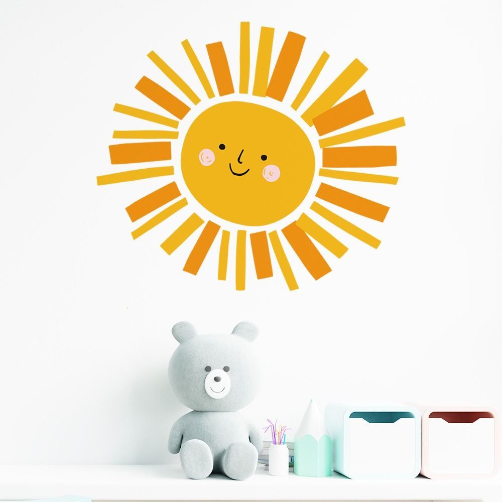 PVC Yellow Sun Wall Stickers Removable Boho Sun Wall Stickers Nursery Bedroom eBay