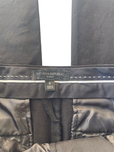 Banana Republic schwarz Sloan Cropped Hose vorne Gesäß Taschen Stretch Größe 8 neu - Bild 3 von 4