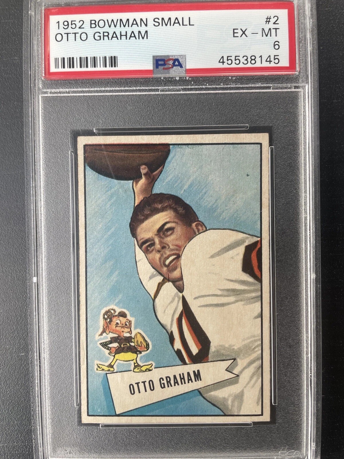 1952 Bowman Small Football #2 Otto Graham PSA 6 EXMT HOF Browns Set Break