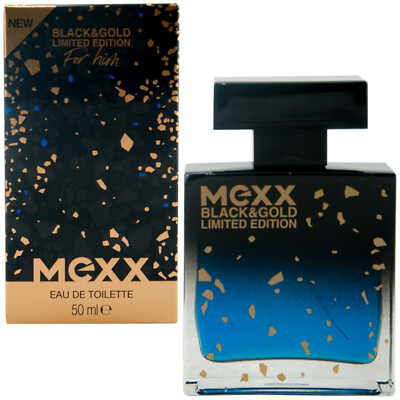 Mexx Black & Gold 1 x 50ml Eau de Toilette EDT Spray for Man Limited Edition