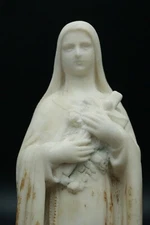 † ST THERESE OF LISIEUX STONE STATUE FIGURE CHALKWARE SANTA TERESINA FRANCE †