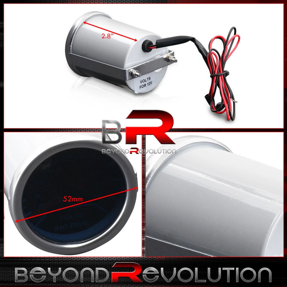 Medidor de voltaje universal de 2" dial puntero medidor LED relación de brillo pantalla tinte de humo Foto 2 de 4