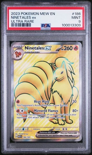 Pokemon 151 ENGLISH - NINETALES EX - ULTRA RARE FULL ART - 186/165 - PSA 9