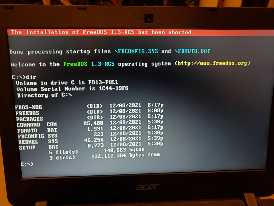 FreeDOS 1.3 RC5 Arrancable o Instalable MS DOS Compatible OS 32G Memoria USB Foto 3 de 4