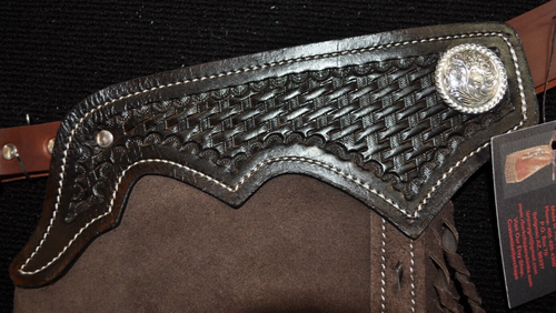 Custom Made Leather Chinks/Leather/New Rough Out Chaps/Made In USA - Picture 2 of 3