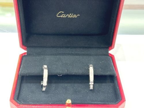 Cartier 18K White Gold Love Diamond Earrings 0.51 Carats Box & Papers - Picture 6 of 6