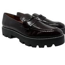 Franco Sarto L-Balin Burgun Chunky Lug Sole Loafers Women's SZ 11 Casual Style