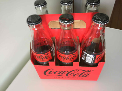 Sixpack Coca-Cola Zero - 290 ml glass bottle -empty -UAE-Glasflasche arabisch -