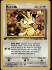 Meowth Common Team Rocket 62/82 Colorless 1st Edition Pokemon Card