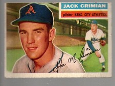 1956 Topps #319 Jack Crimian RC Excellent