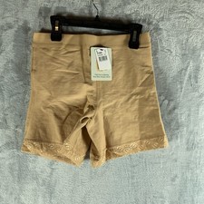 Leonisa Women's Shapewear L Mid Rise Sculpting Butt LIfter Shaper Short Tan NWT