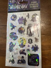 Wednesday Addams Sticker Sheet Standard, and Holographic 4 Sheets of stickers