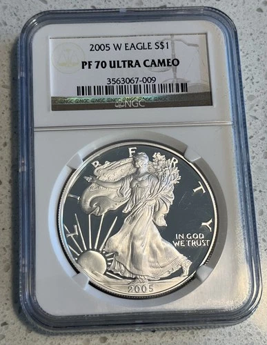 2005 W Proof $1 American Silver Eagle Dollar NGC PF70 Ultra Cameo
