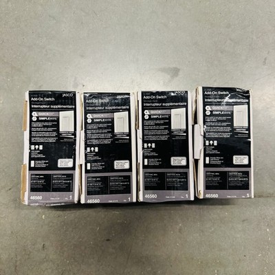 4 Pack - GE Jasco 46560 ZW2004 Z-Wave In Wall Add-On Auxiliary Switch