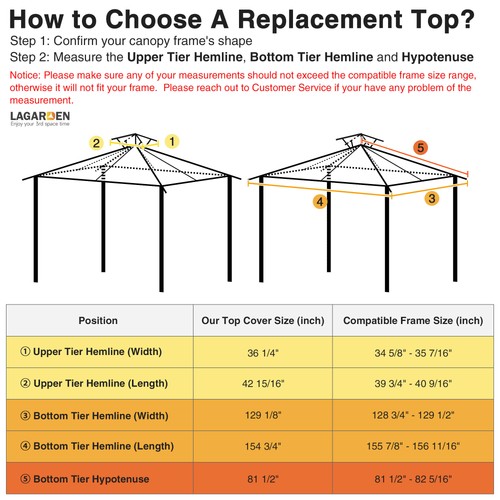 Yescom Canopy Top Replacement UV30+ Top Cover for 2-Tier 10x12 Ft Gazebo Yard - Bild 6 von 8