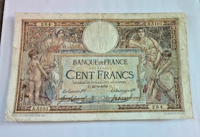 --1 billet 100 francs-LUC-OLIVIER-MERSON--C.20=09=1918.C--(-A.5103-)-(-264-) - Photo 1/2