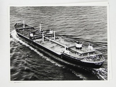 Mobil Brilliant Öltanker Schiff Luftaufnahme London Meer um 1960 Vintage Foto