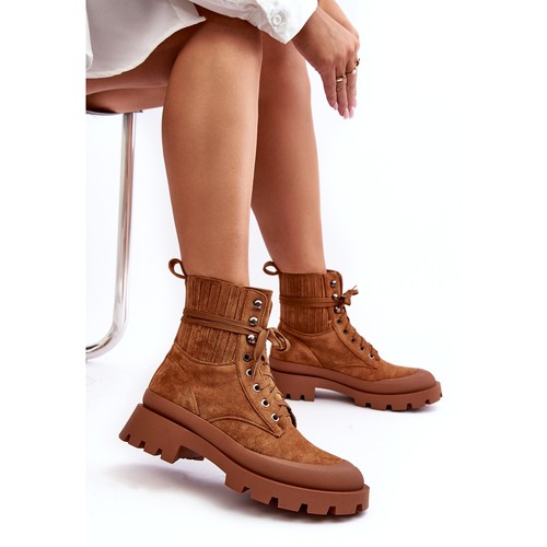 Botas aislantes mujer cordones mujer marrón camel - Imagen 3 de 5
