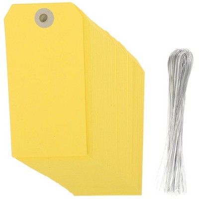 100 Pcs Equipment with Wire Label Tags Attached Reinforced Hole