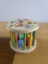 Wooden Shape Sorter Activity Cage Montessori Educational Toy