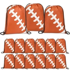 18 Pieces Football Drawstring Bags, Football Drawstring Backpacks Party Favor...